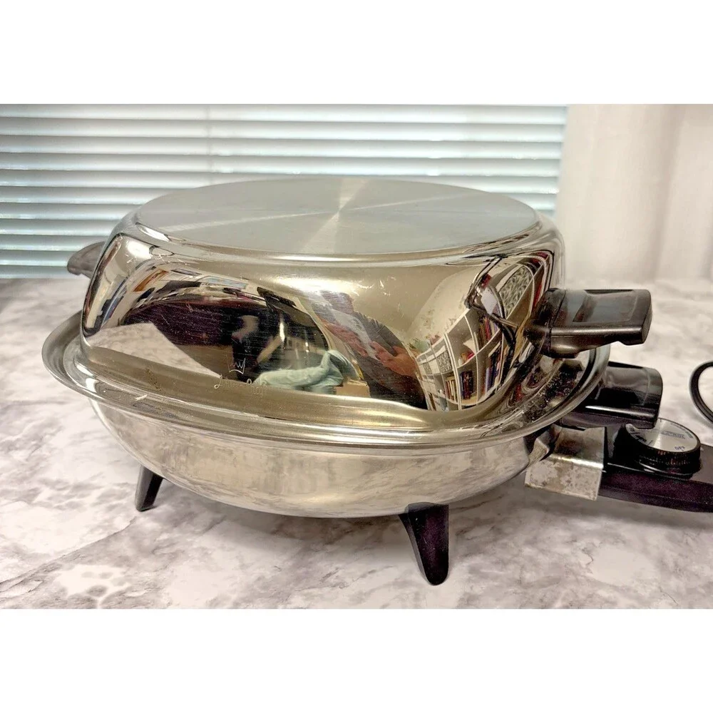 Aristo Craft Electric Skillet Stainless Steel w Lid w Legs